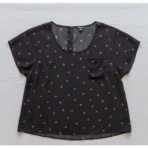 Torrid Shirt Womens 3 Ladybug Print Short Sleeve Button Back Blouse Top